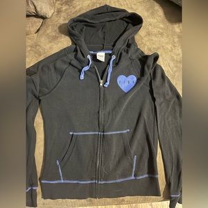 Victoria Secret PINK Black Zip-up w/ hood XS